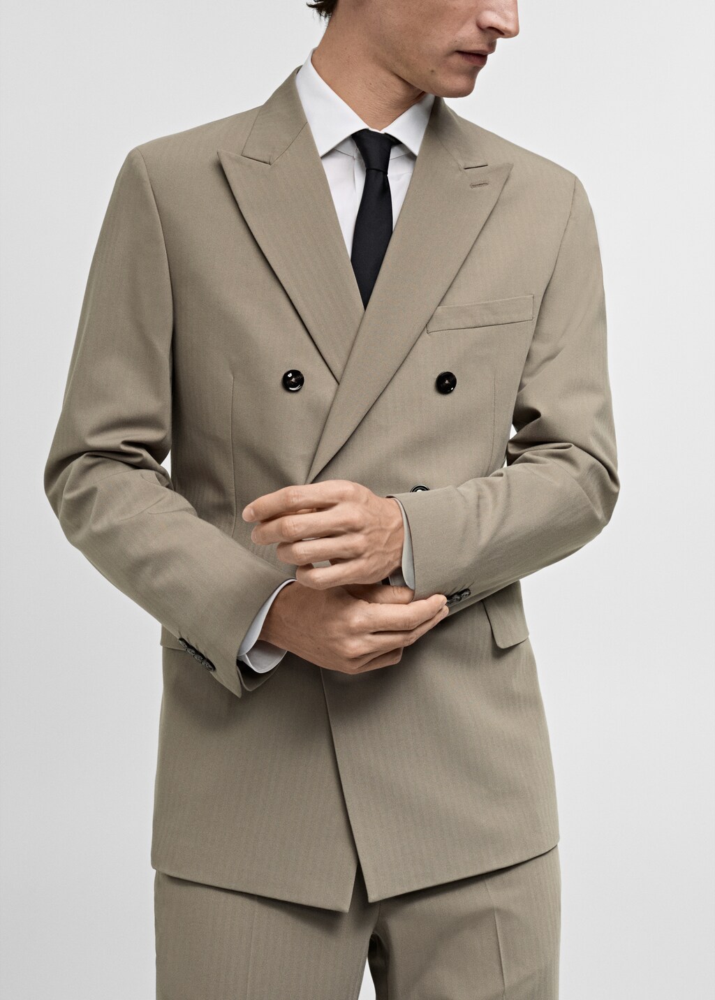 Monaco double-breasted slim-fit suit jacket - Grey