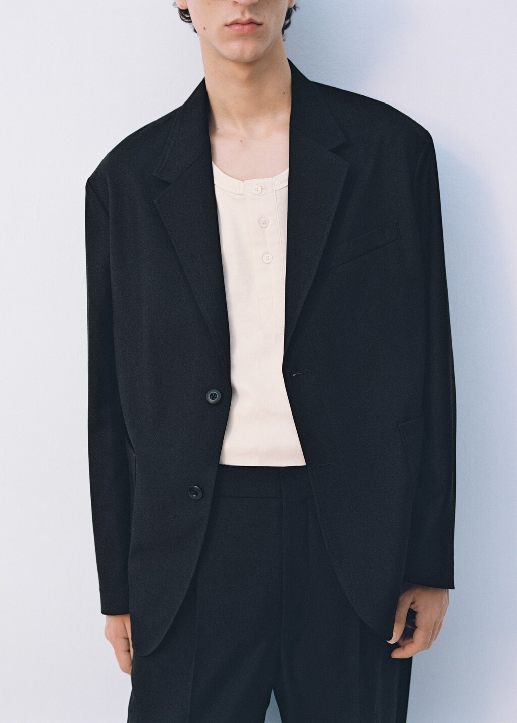 Relaxed fit suit blazer - Black