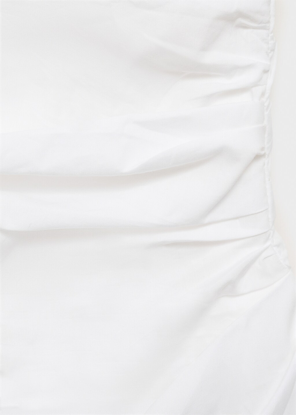 Asymmetrical puff-sleeve dress - White