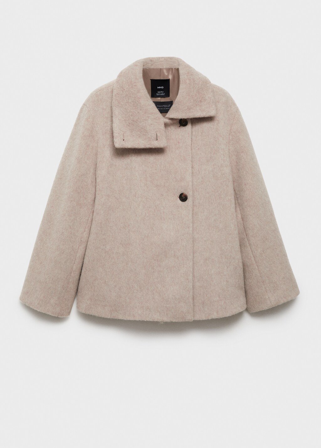 Turtleneck wool coat - Beige