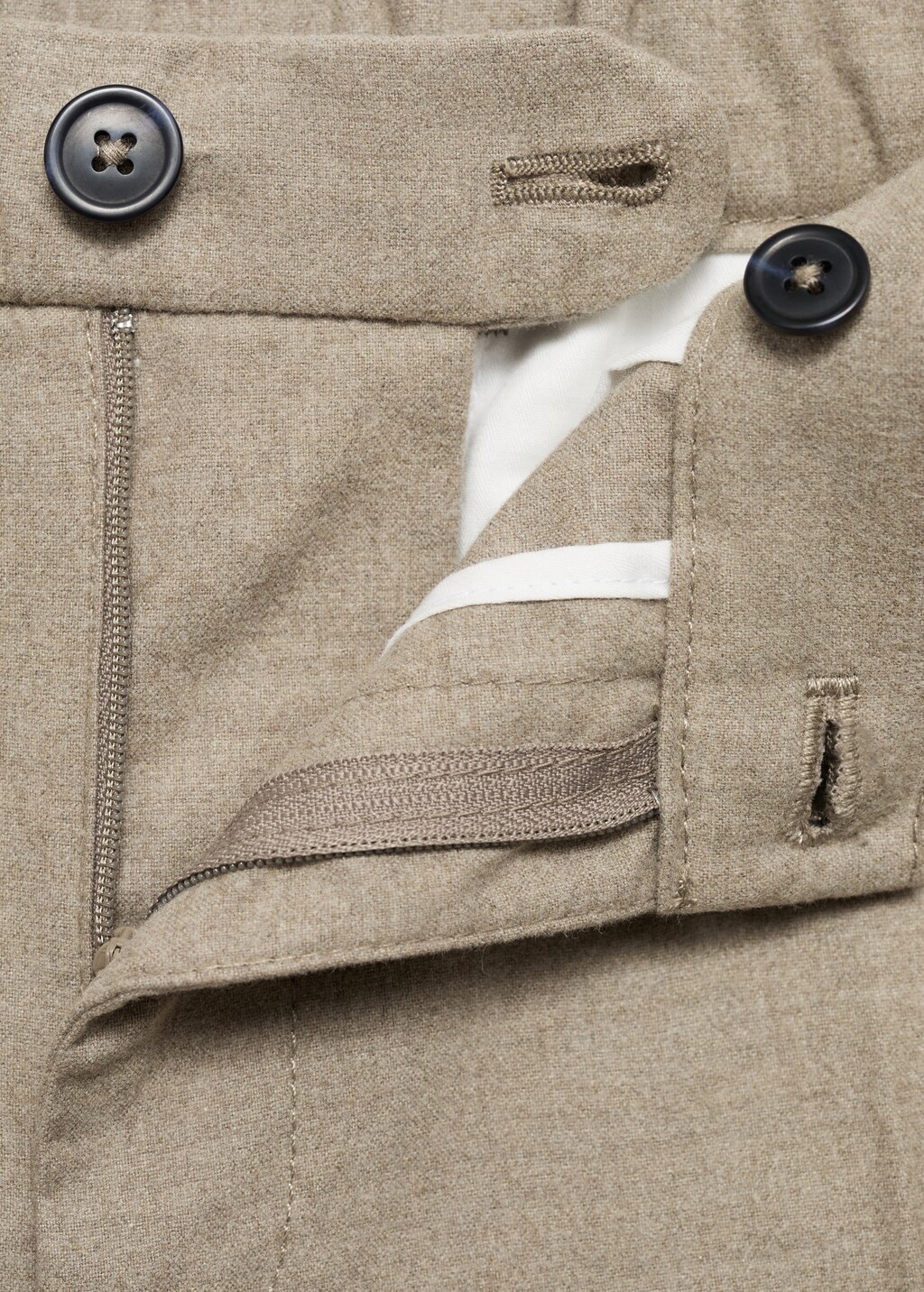 Regular-fit flannel trousers - Light Heather Grey