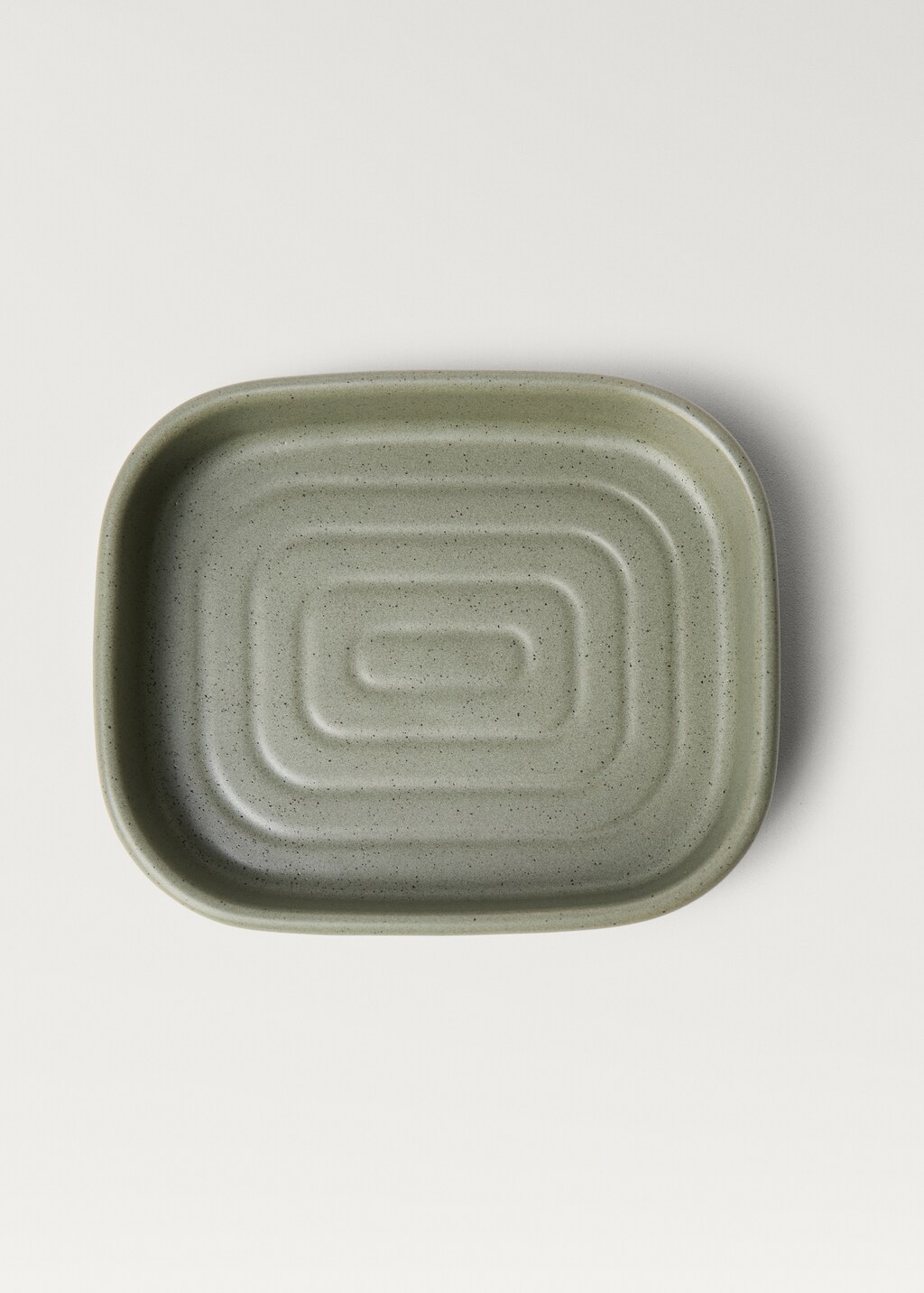 Striped stoneware soap dish - Grey