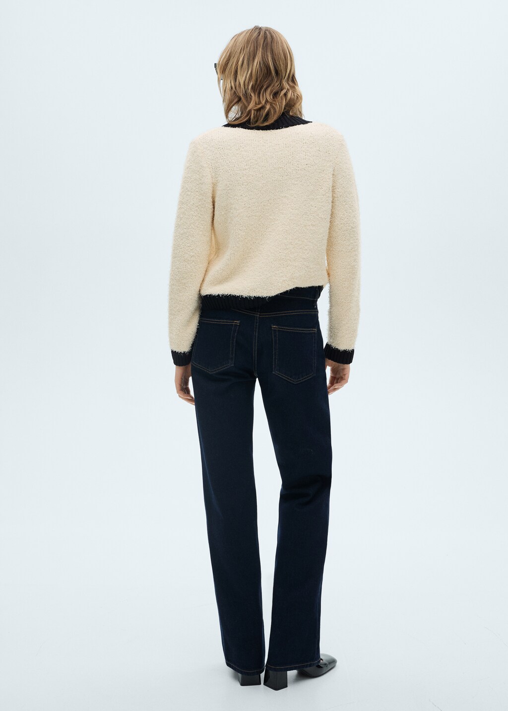 Contrasted buttons jacket - Ecru