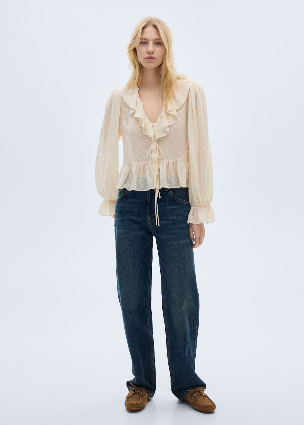 Ruffled blouse - Khaki