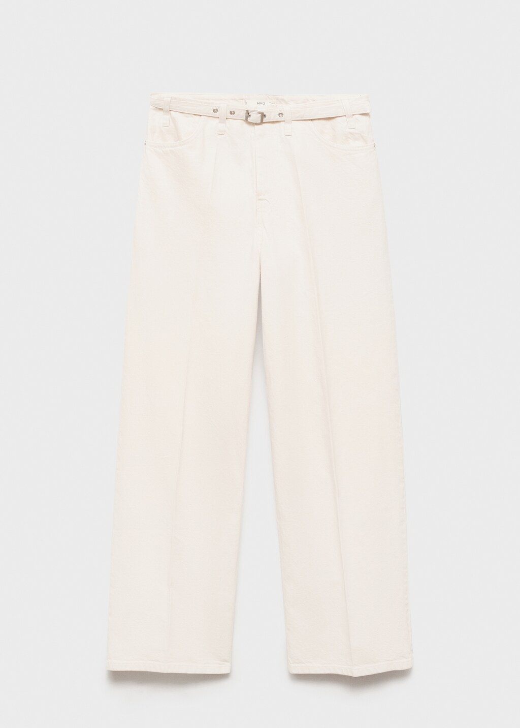 Wideleg jeans with belt - Off White
