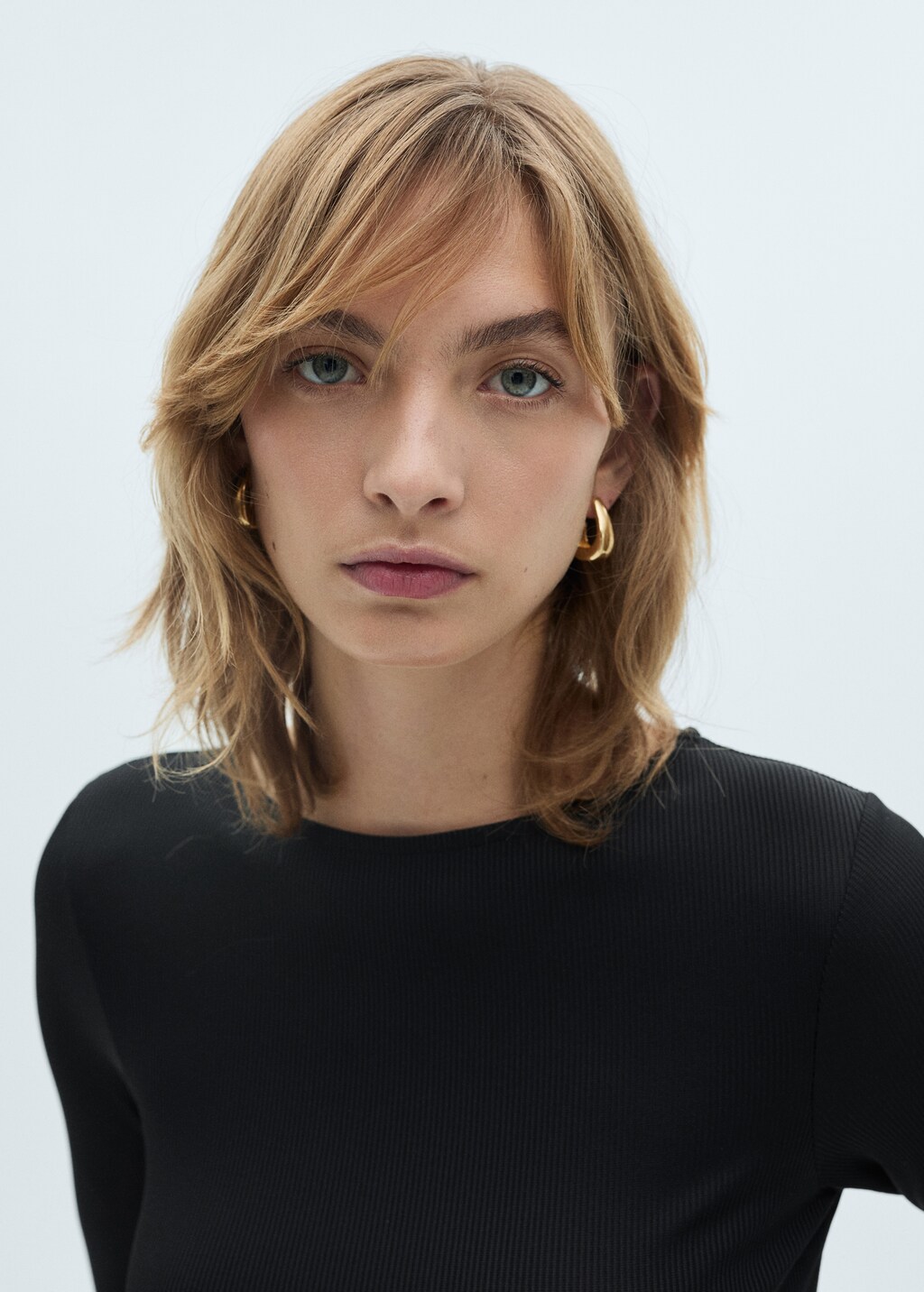 Pleated A-line dress - Black