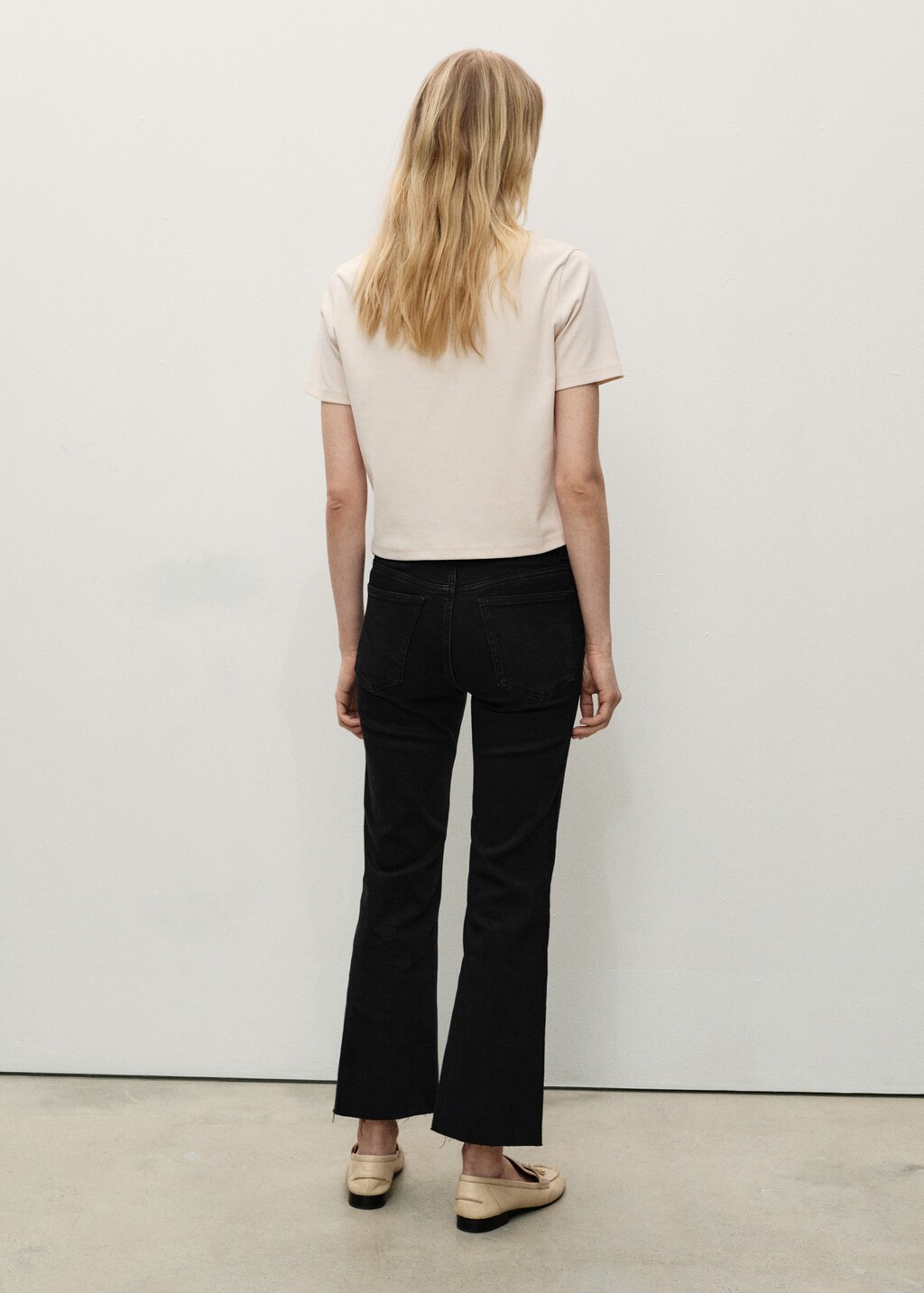 Sienna waxed flared cropped jeans - Black