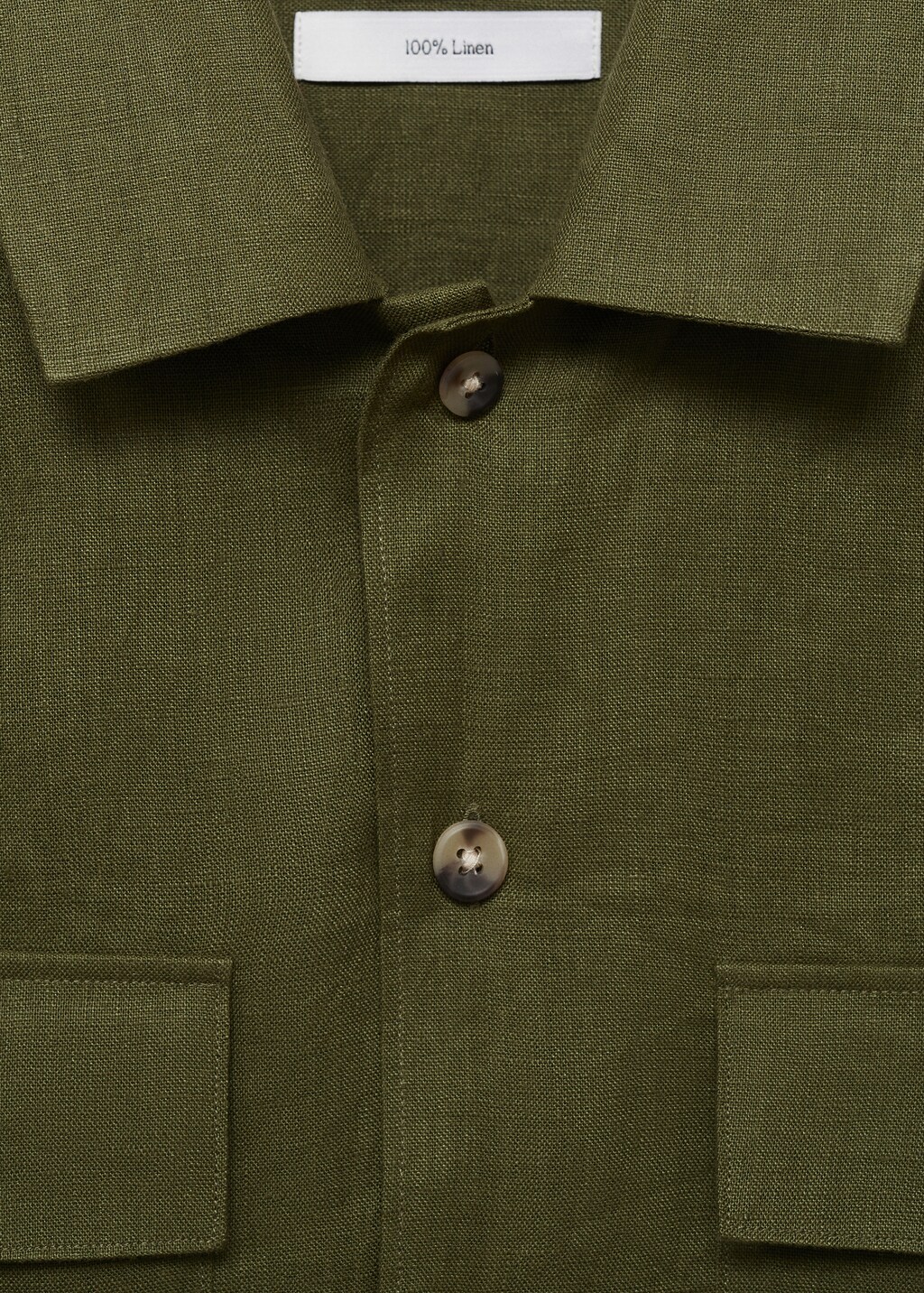 100% linen overshirt with pockets - Sand