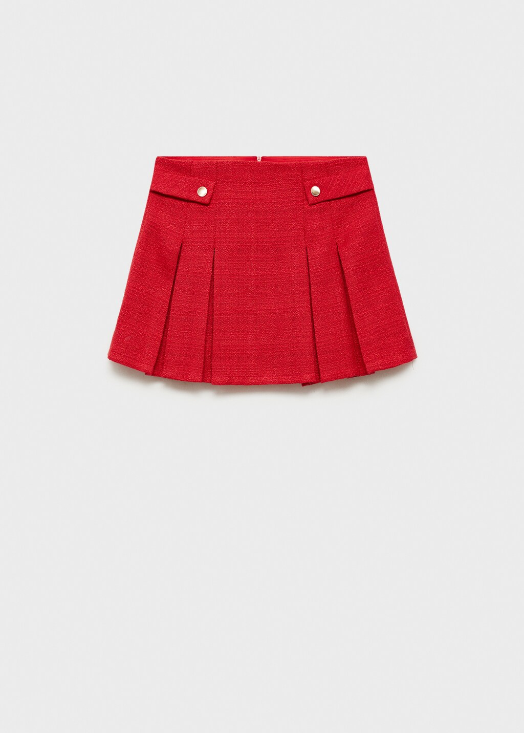 Tweed pleated skirt - Red