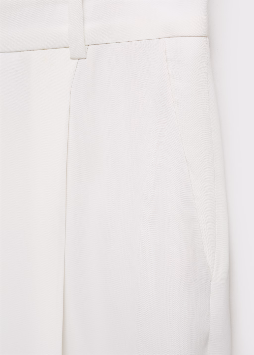 Pleated wideleg suit trousers - White