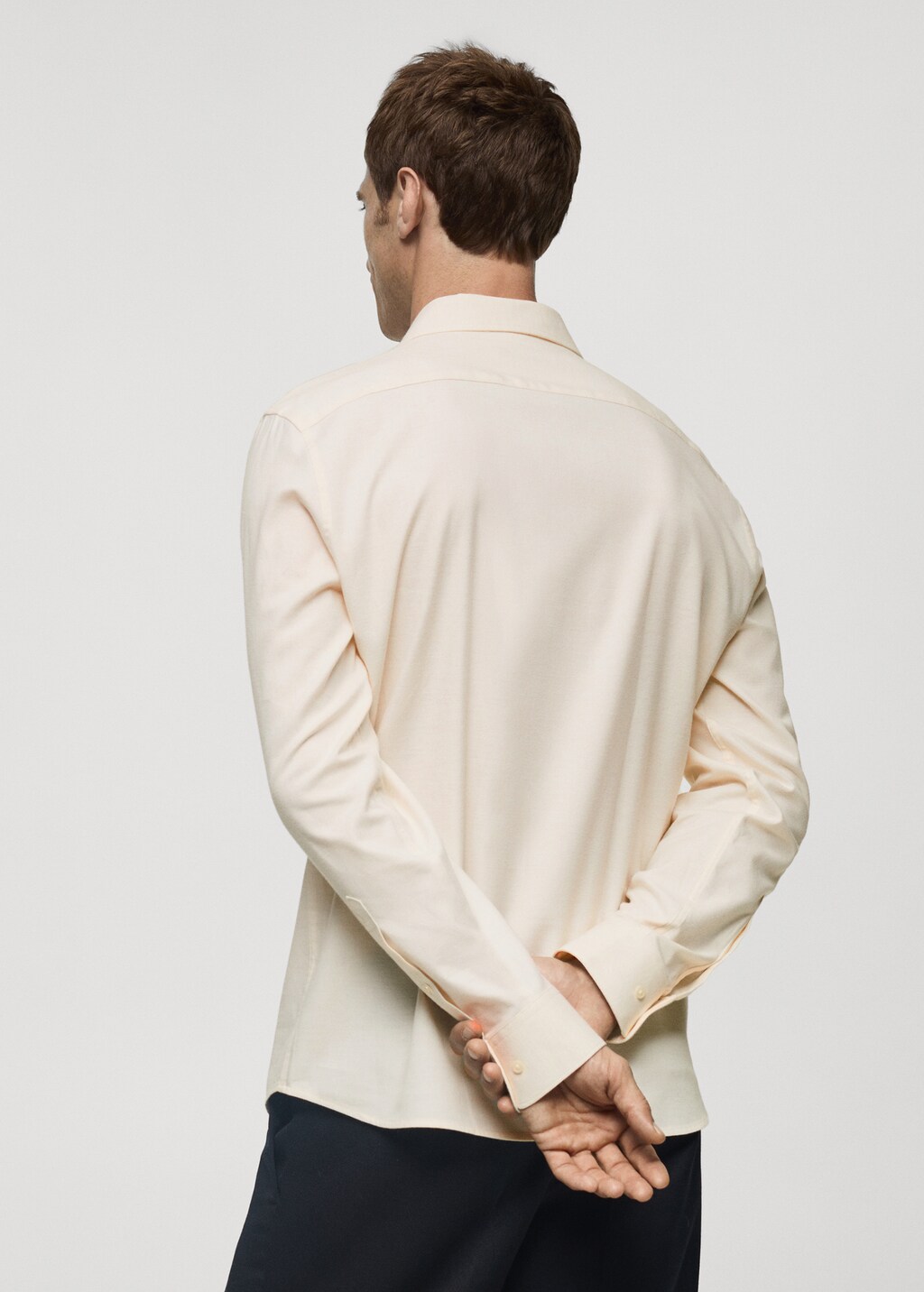 100% cotton flannel slim-fit shirt - Sand