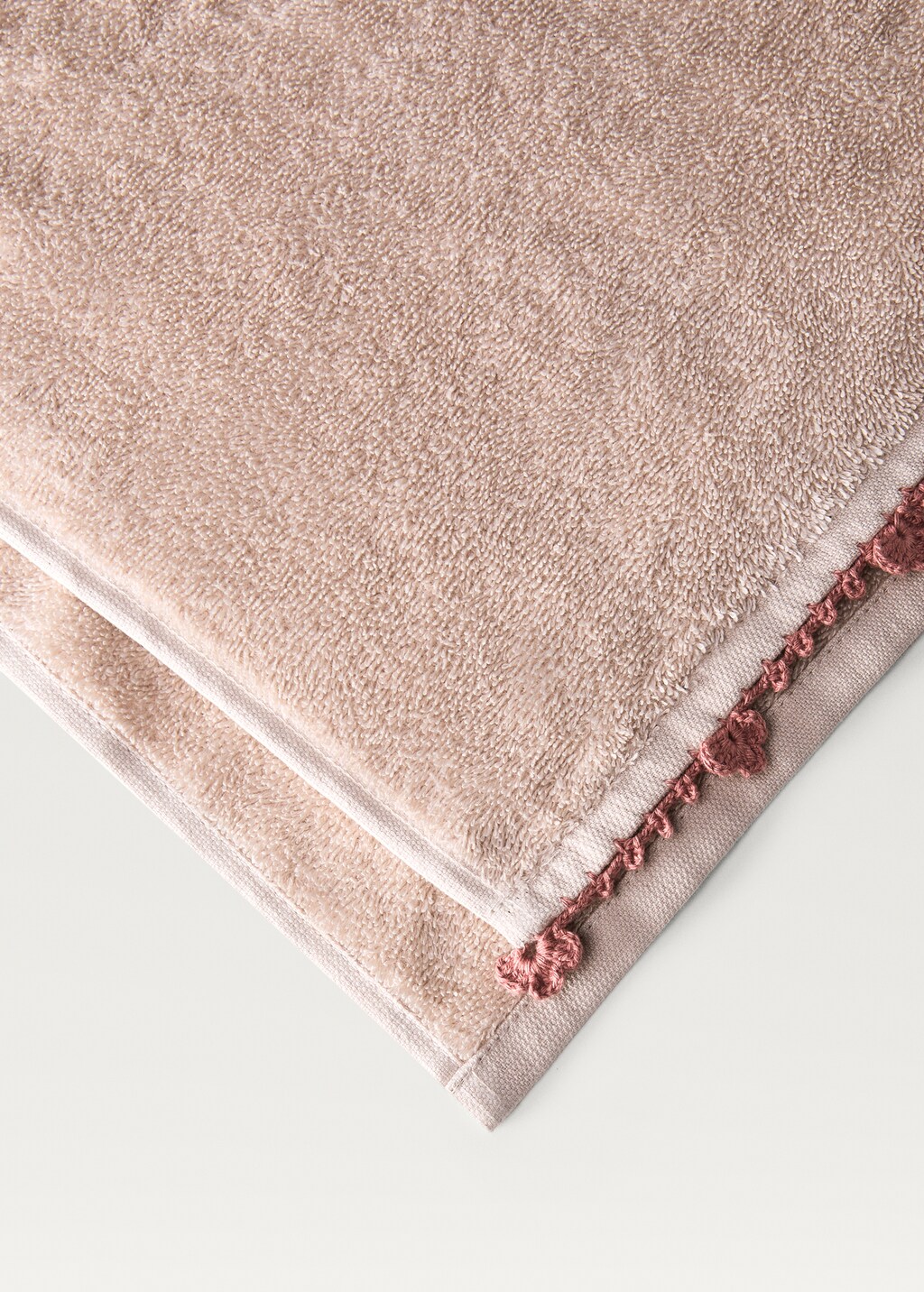 Children's bath towel crochet finish 70x140 cm - Beige