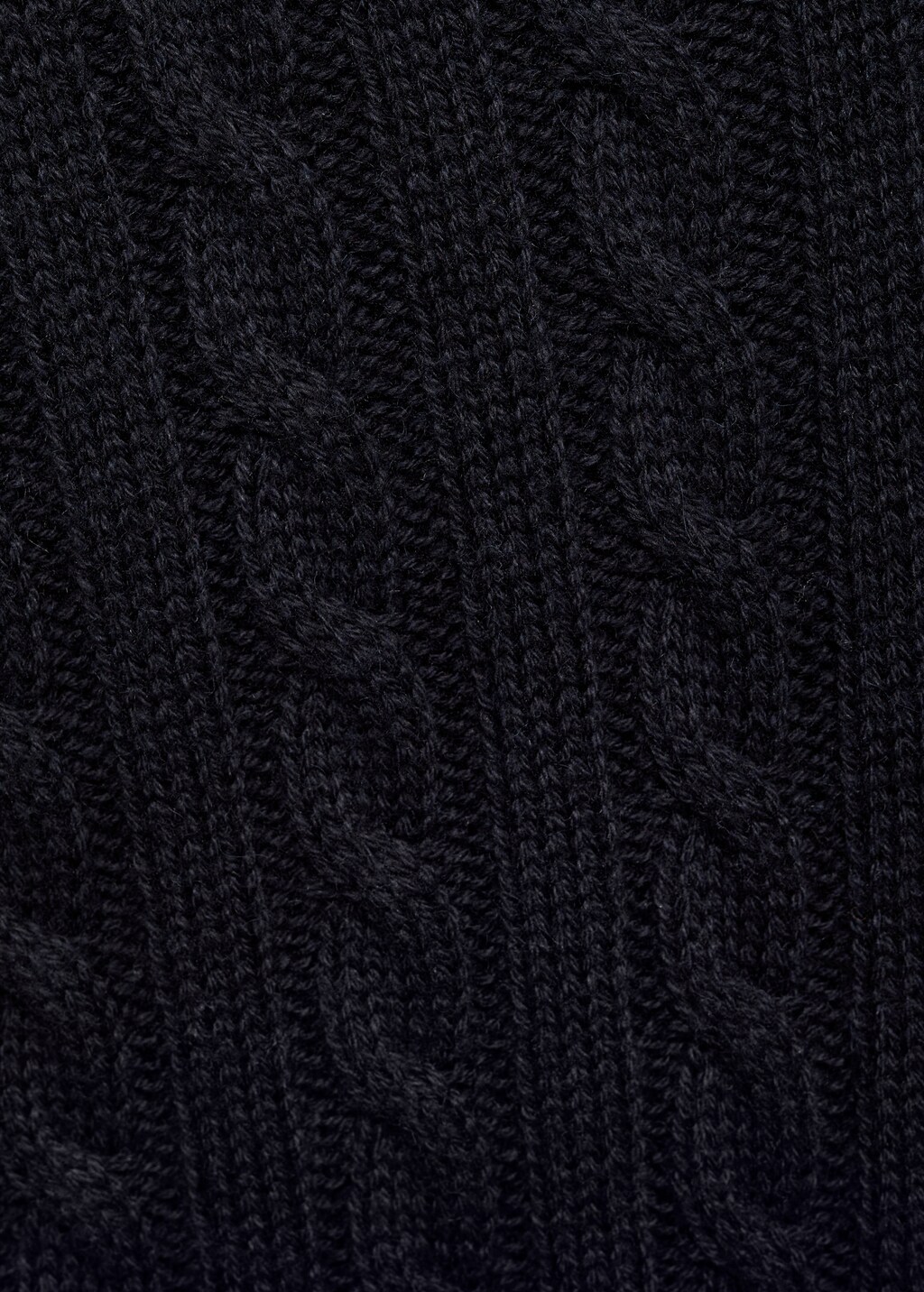 Medium braided-knit polo sweater - Dark Navy