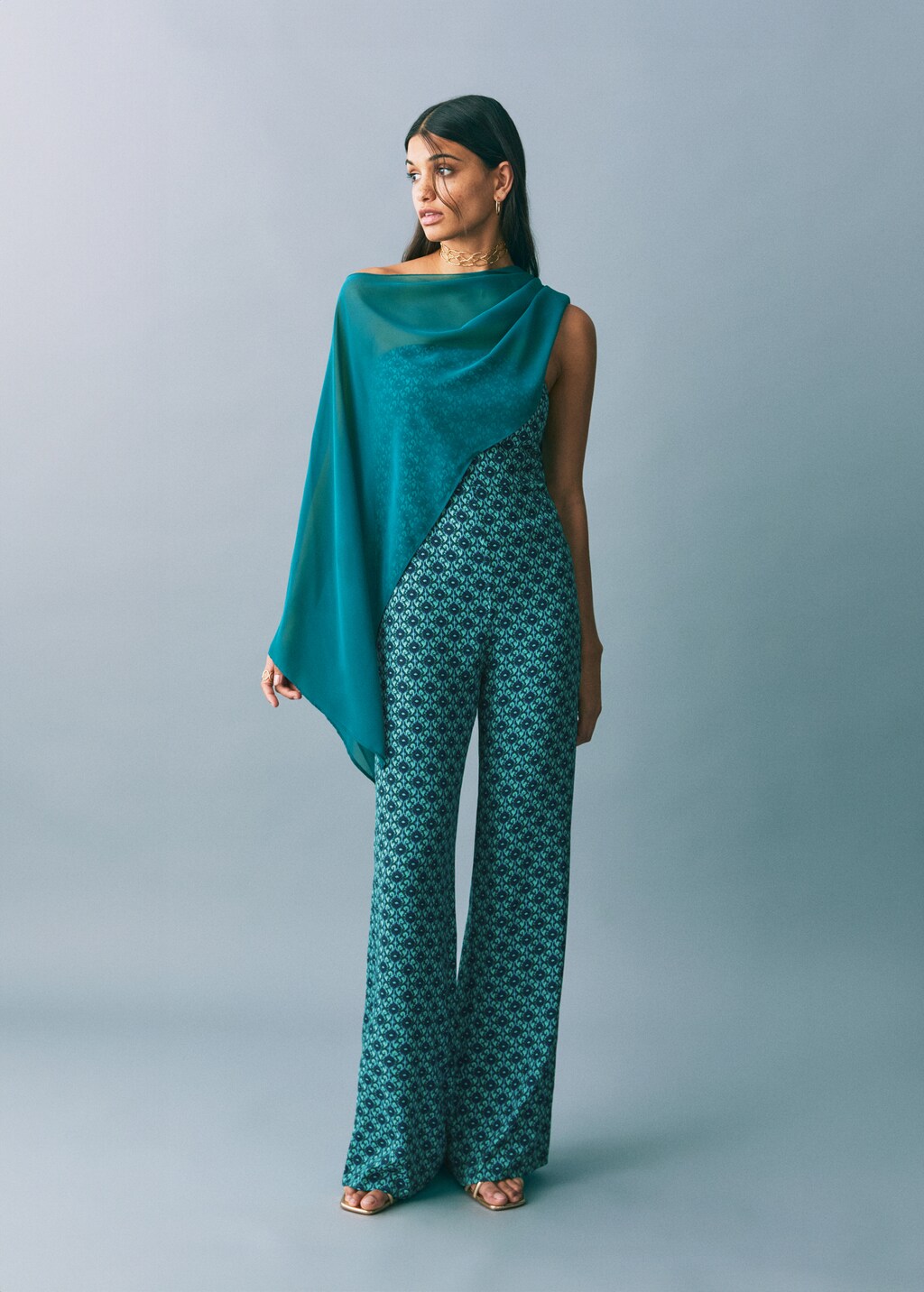 Chiffon layer top - Sky Blue