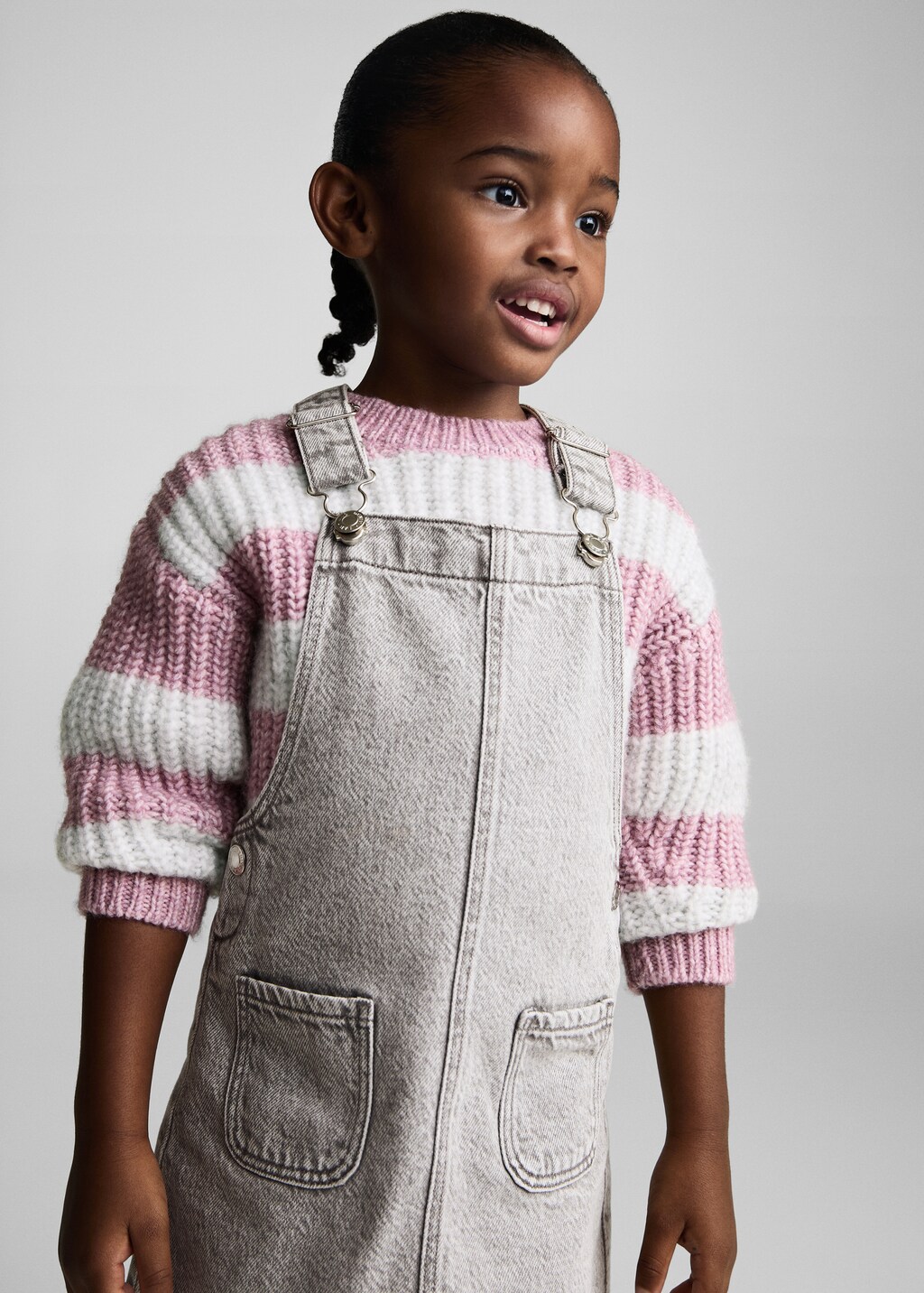 Short denim pinafore - Denim Grey