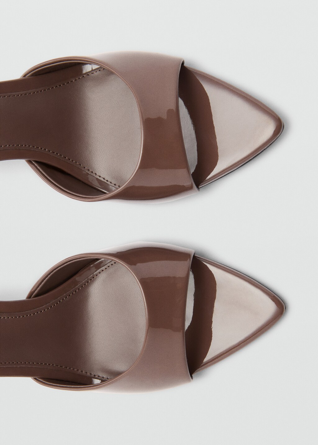 Metallic-effect heeled sandals - Copper