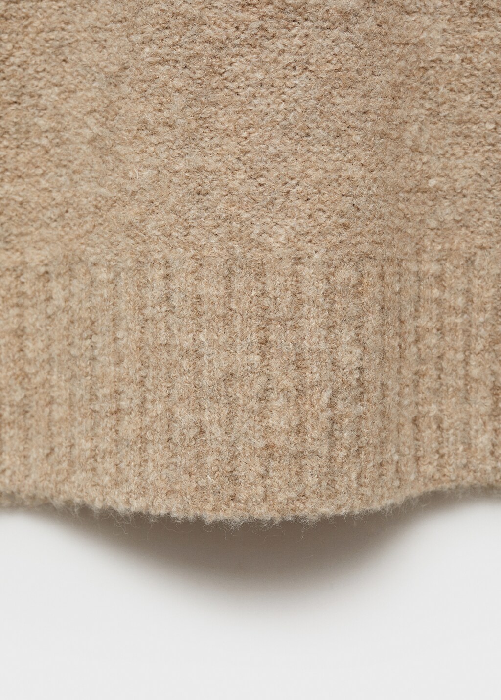 Mini boucle knit polo shirt - Sand