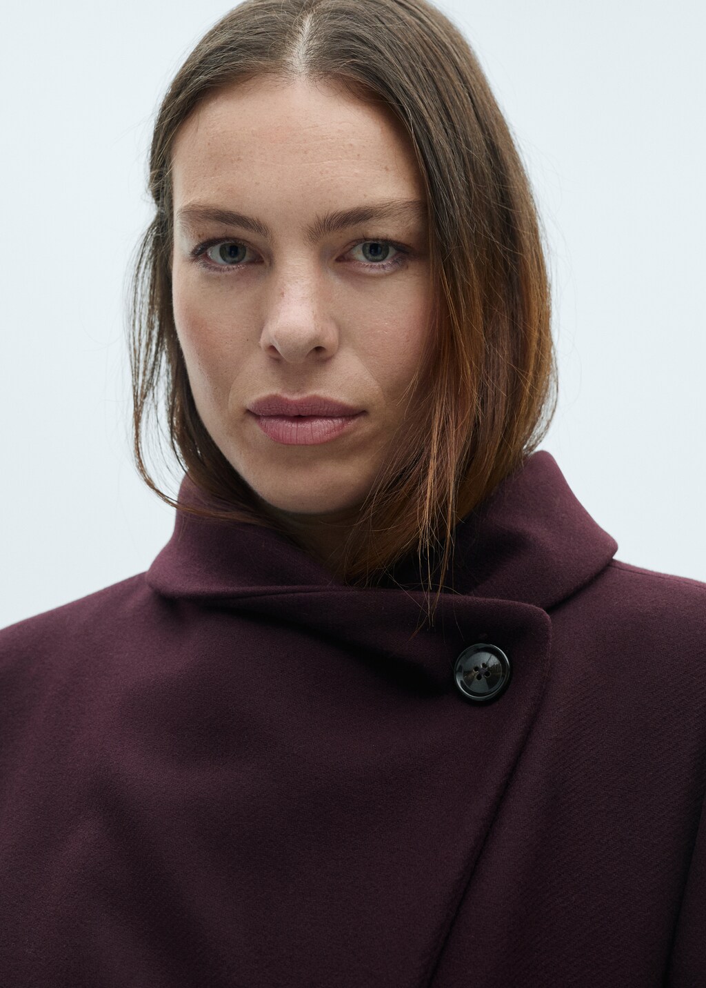 Manteco wool coat with belt - Maroon