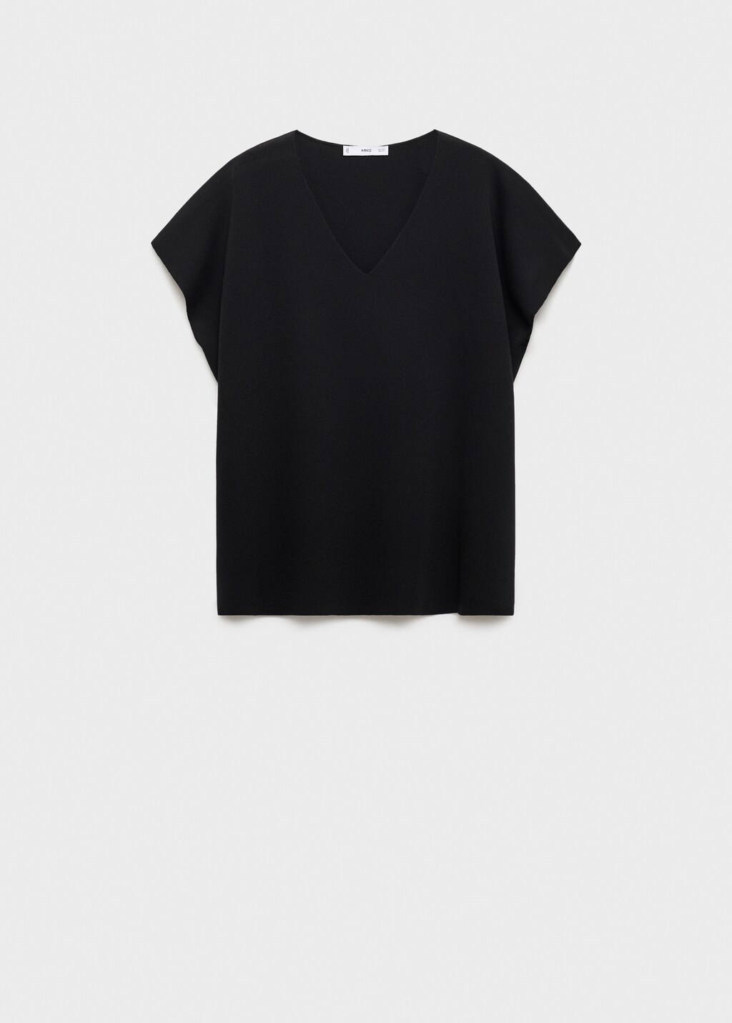 V-neck knit top - White