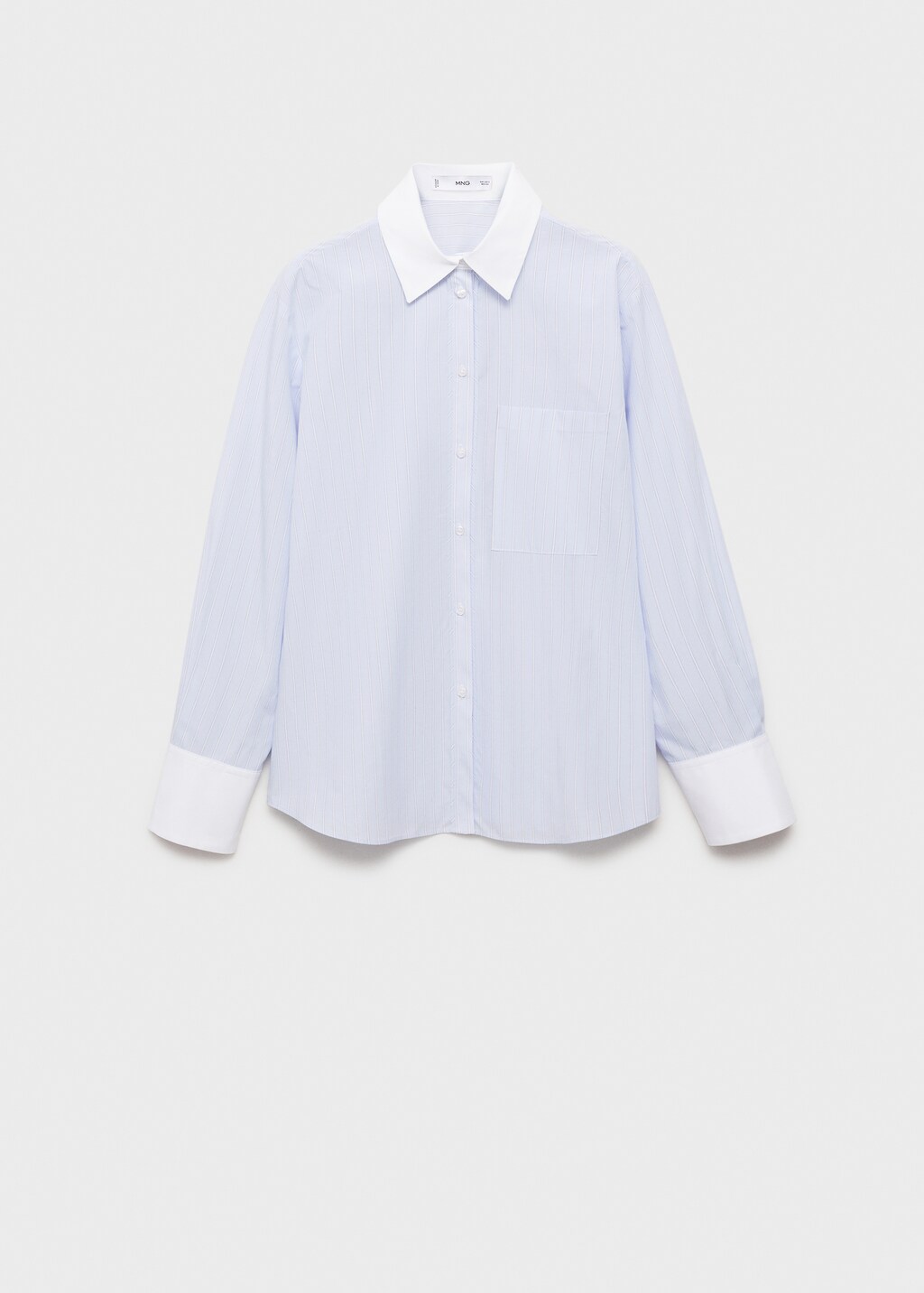 Cotton-blend combined shirt - Blue