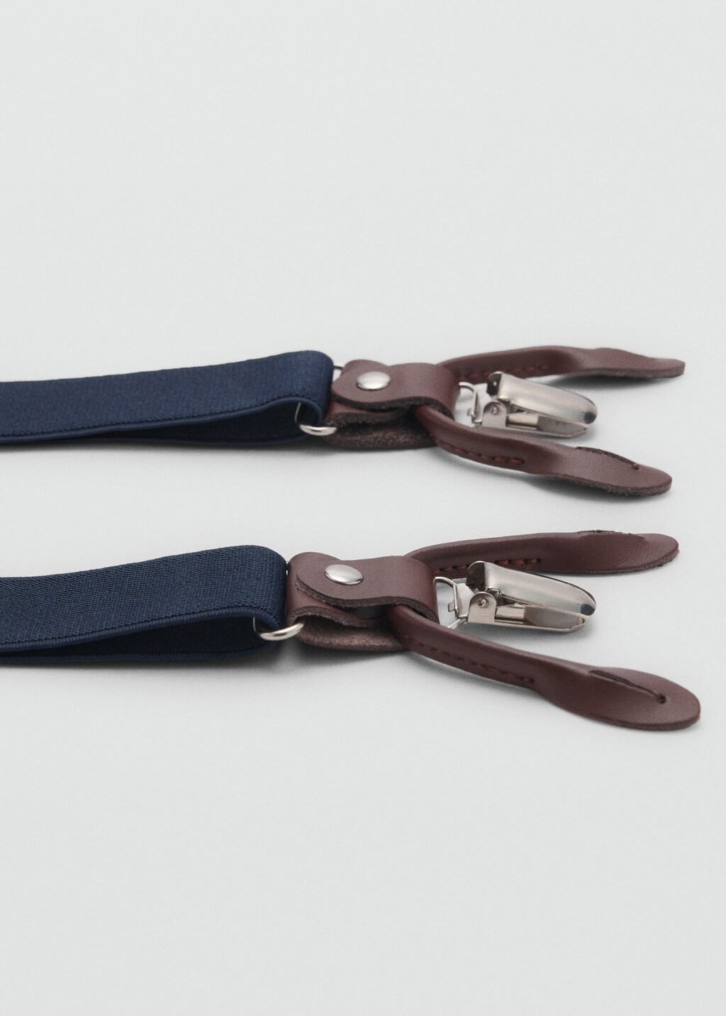 Adjustable elastic straps with leather details - Dark Navy