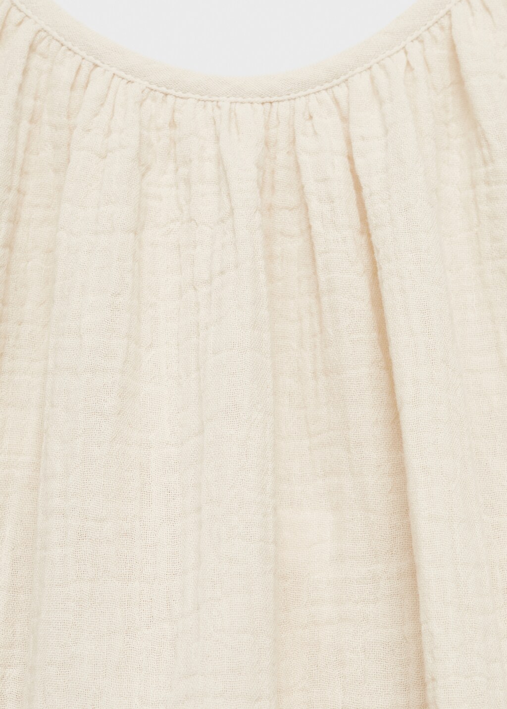 Plain cotton spaghetti-strap pyjama top - White