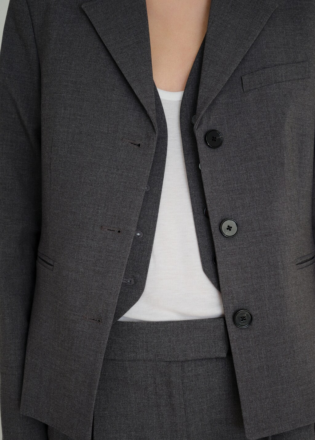 Straight-fit suit trousers - Grey