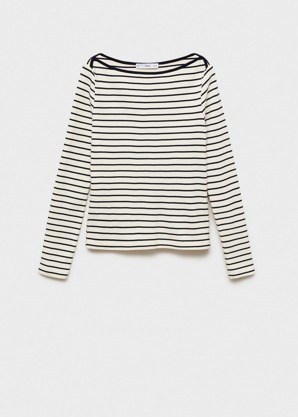 Striped boat-neck t-shirt - Dark Navy