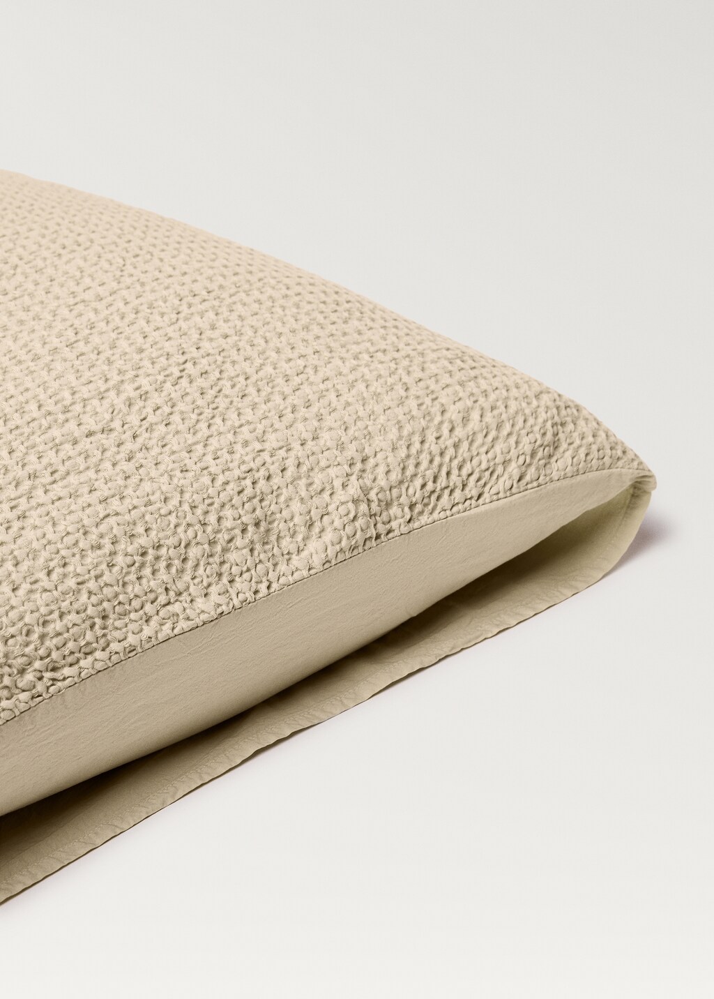 Cotton percale waffle pillowcase, 60x60 cm - Pink