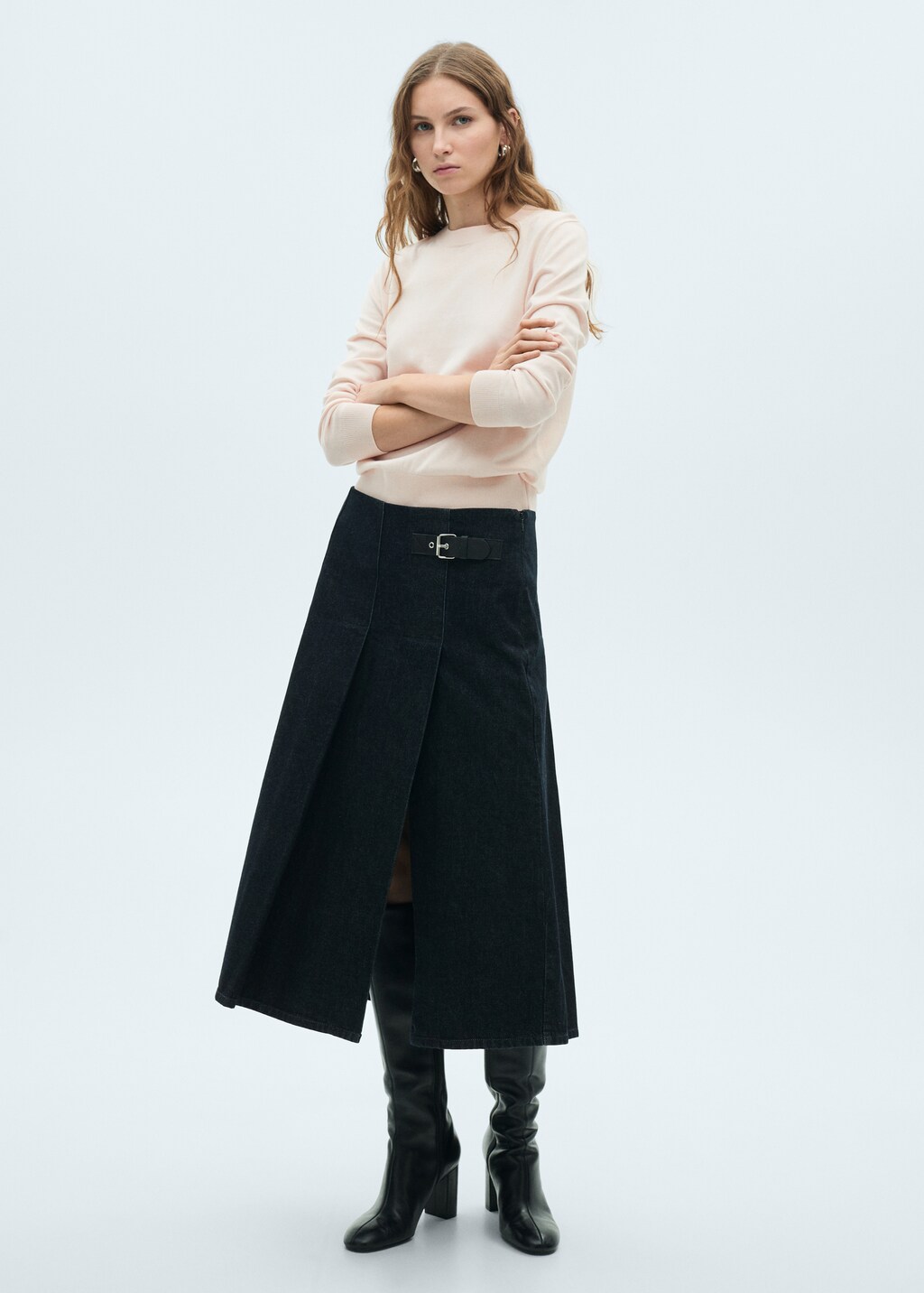 Silk-blend knitted sweater - Ecru