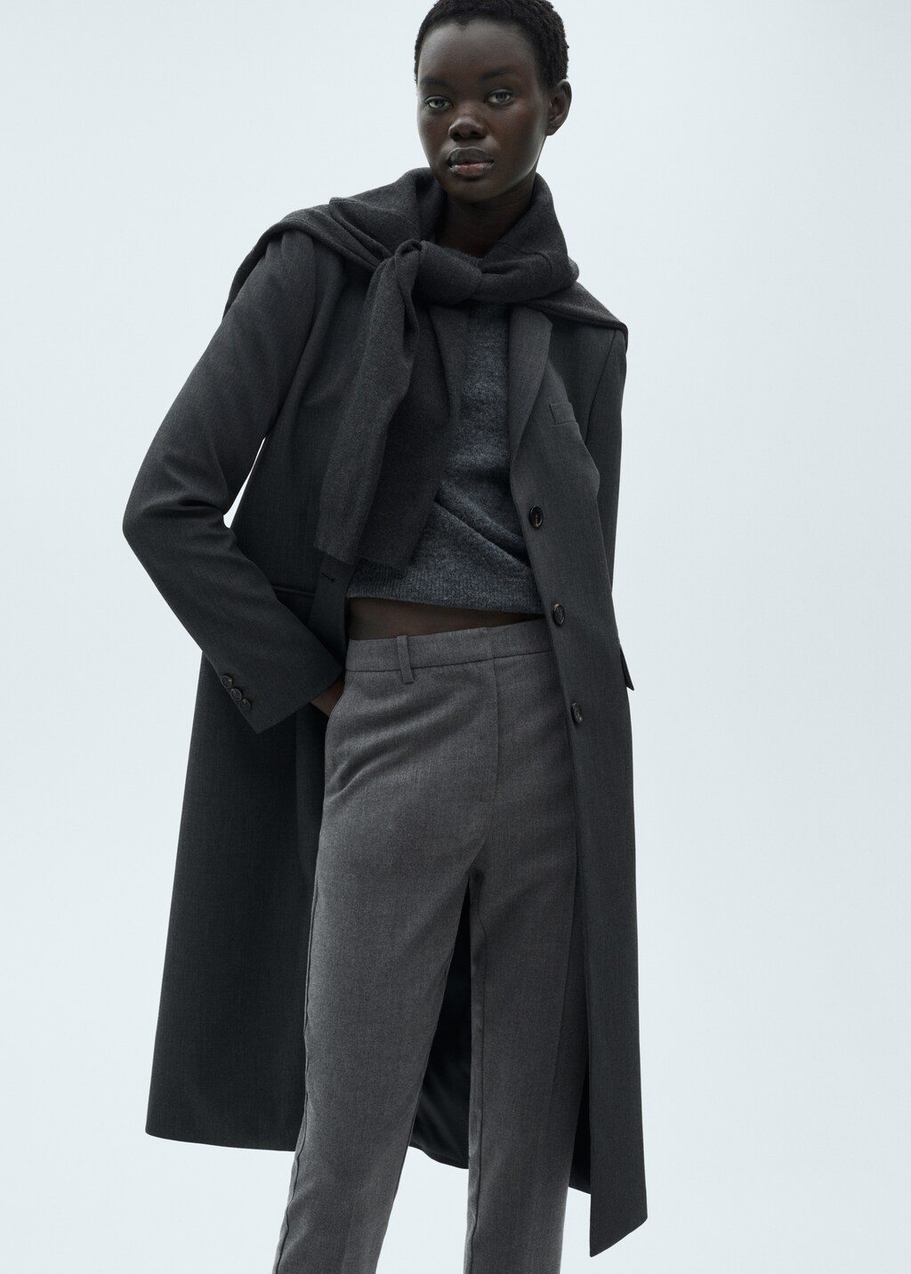 Crop skinny trousers - Maroon