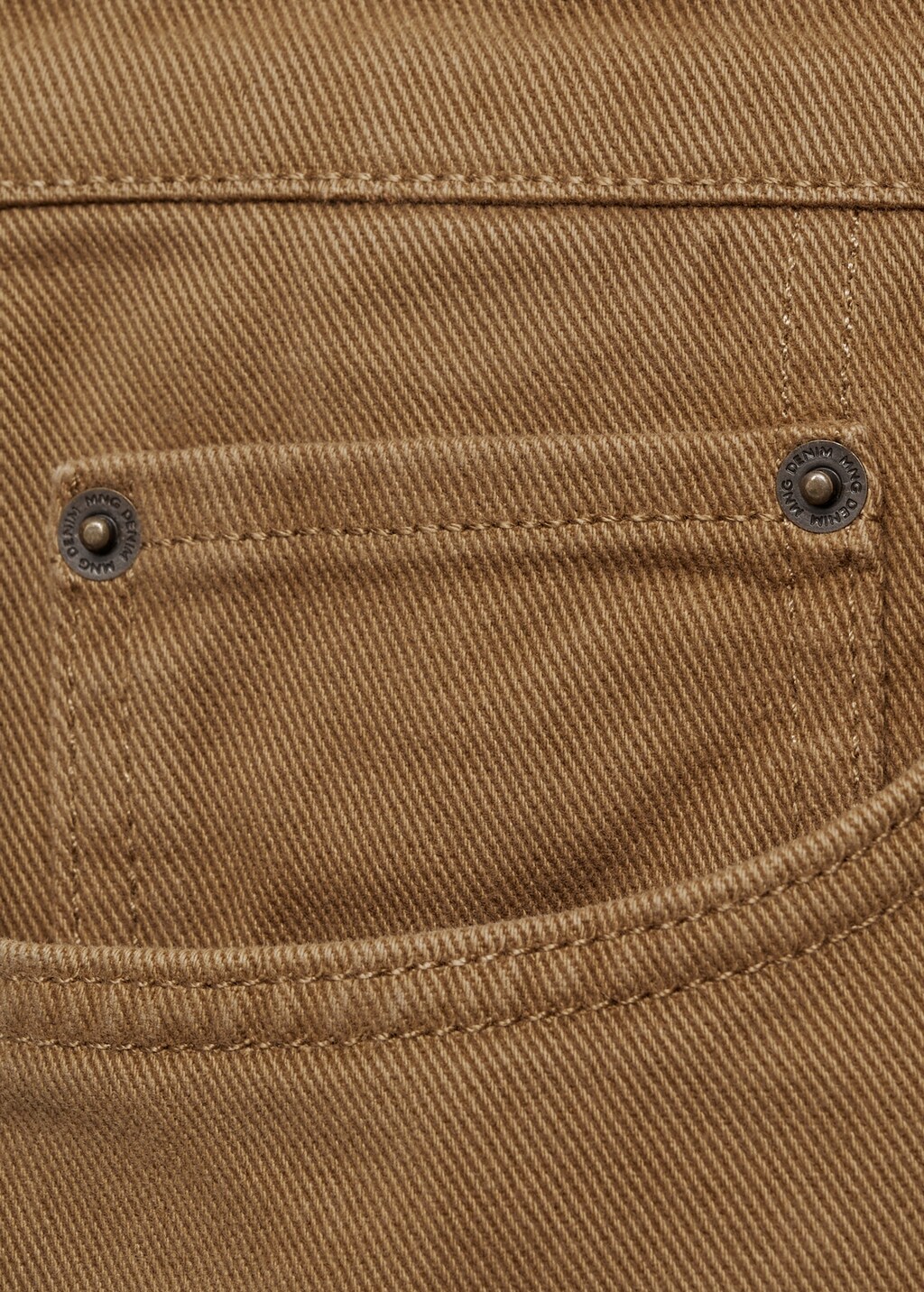 Straight fit cotton jeans - Medium Brown