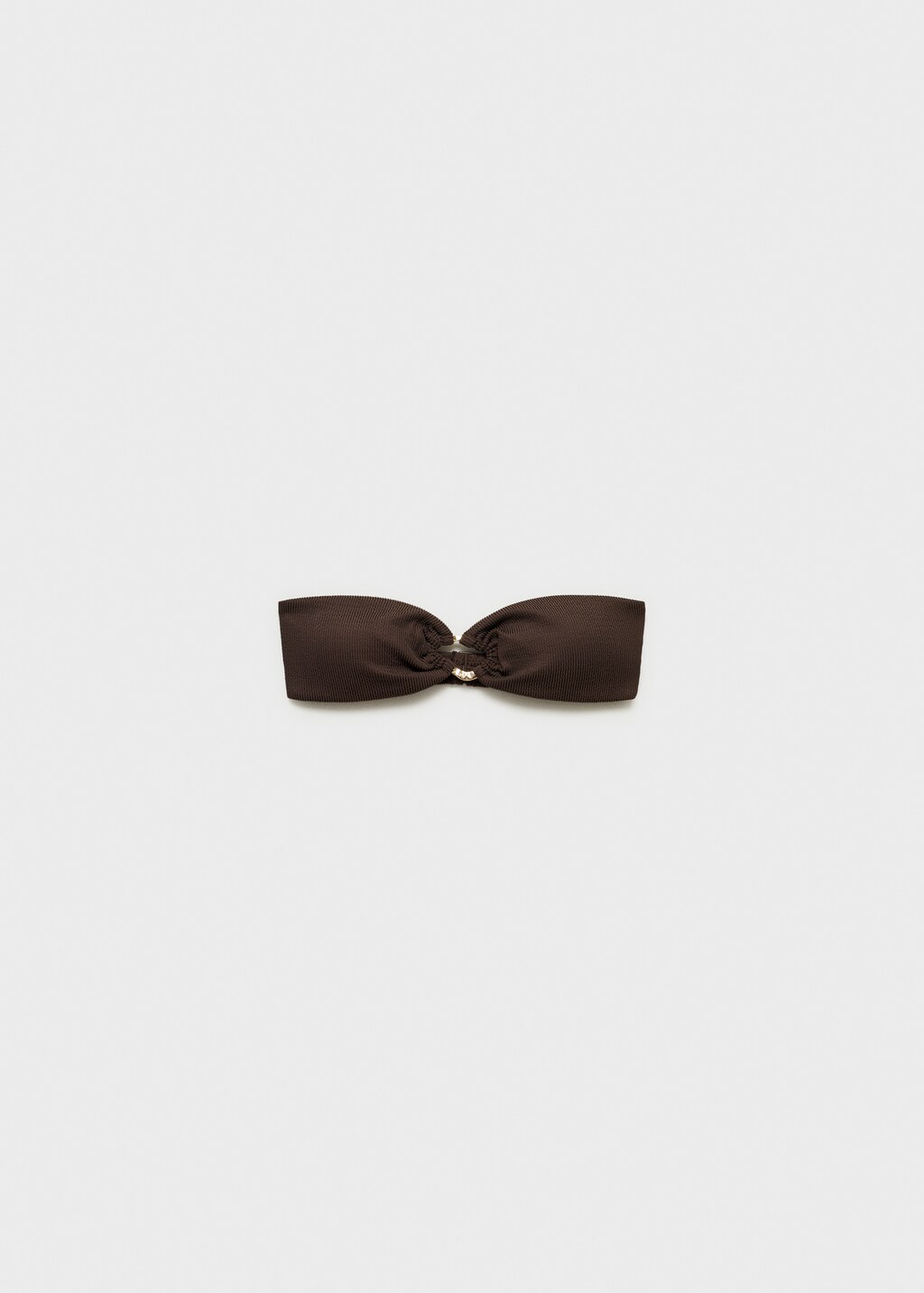 Ribbed bikini top with hoop - Chocolate