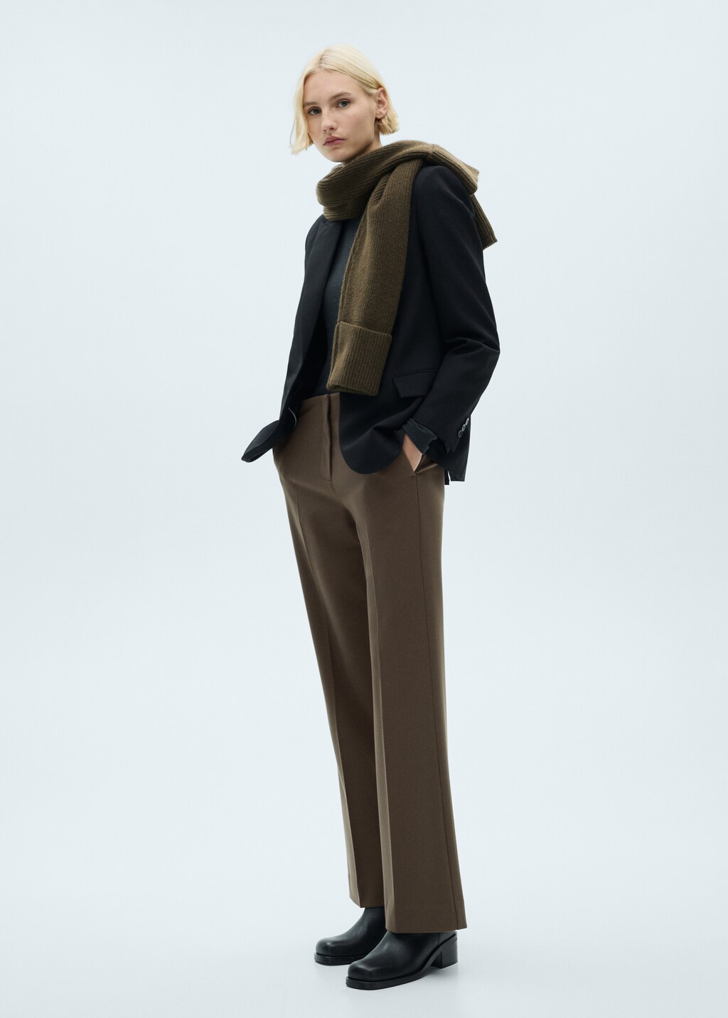 Mid-rise flare trousers - Beige