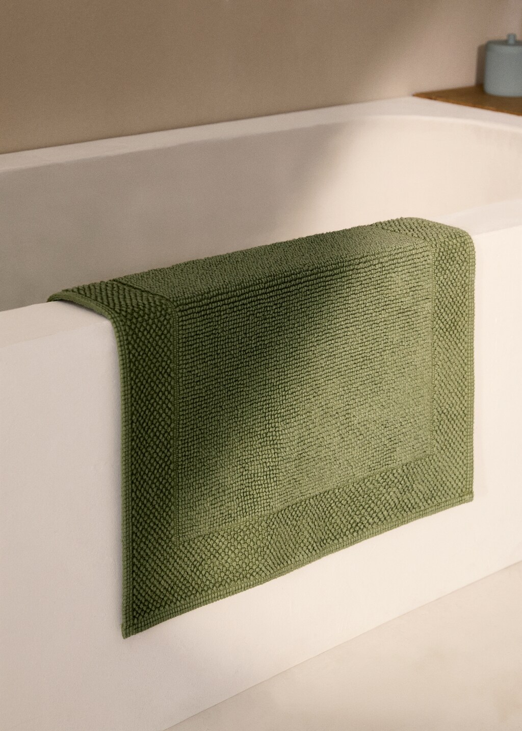 Bath mat with frame design - Beige