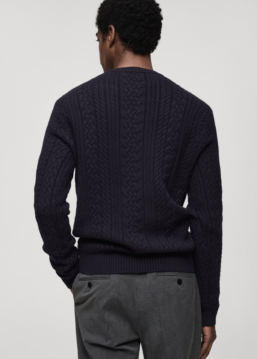 Braided knitted sweater - Dark Navy