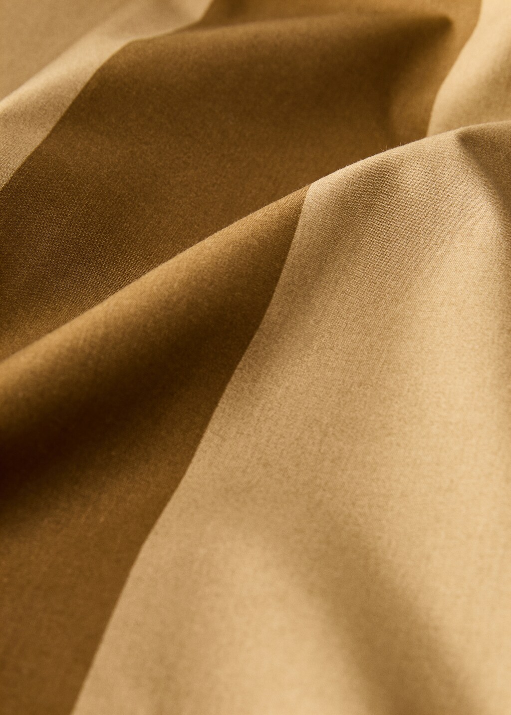 Cotton percale striped duvet cover, 150/160 cm - Medium Brown