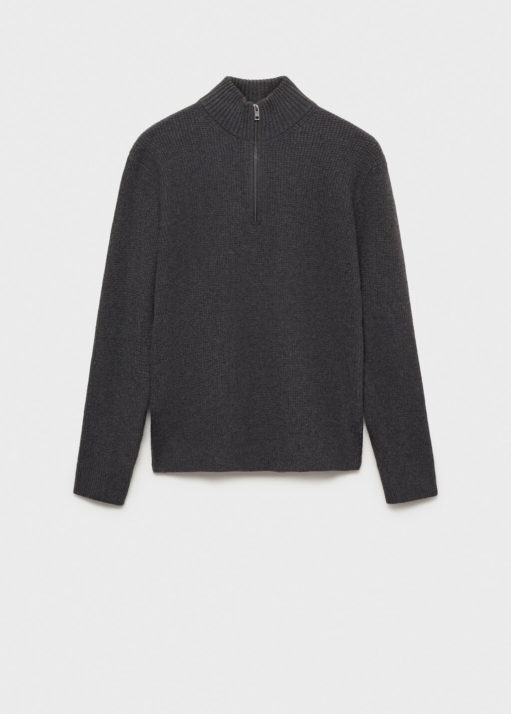 Knitted sweater with perkins neck - China Blue