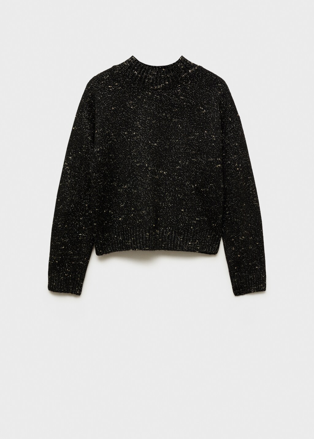 Lurex sweater with perkins neck - Black