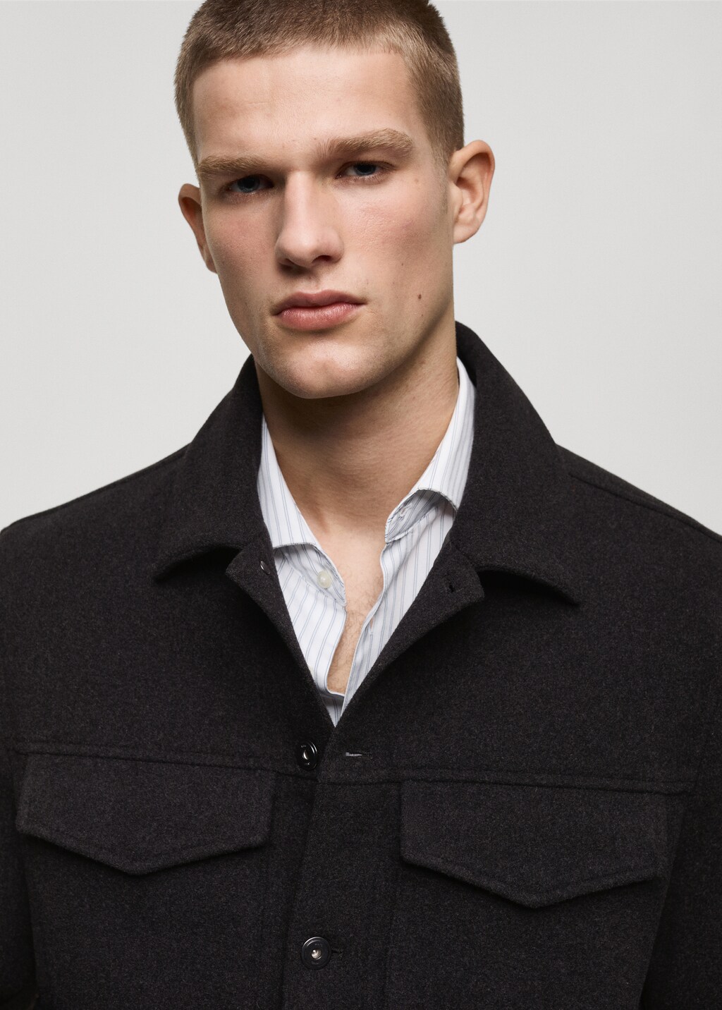 Regular-fit wool jacket - Charcoal