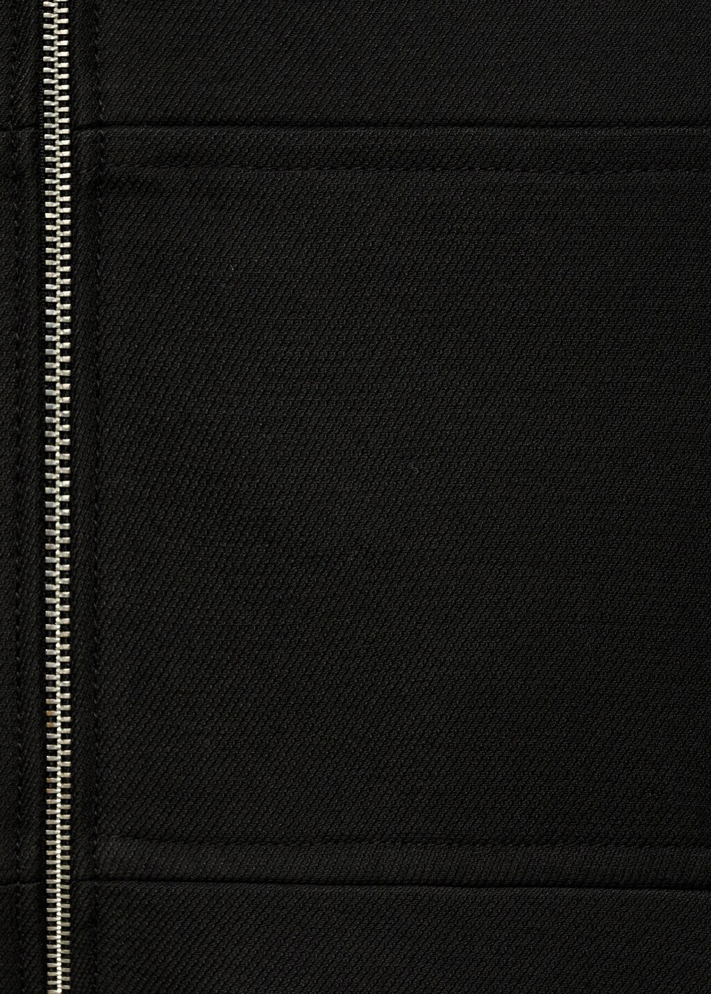 Zip straight-cut coat - Black