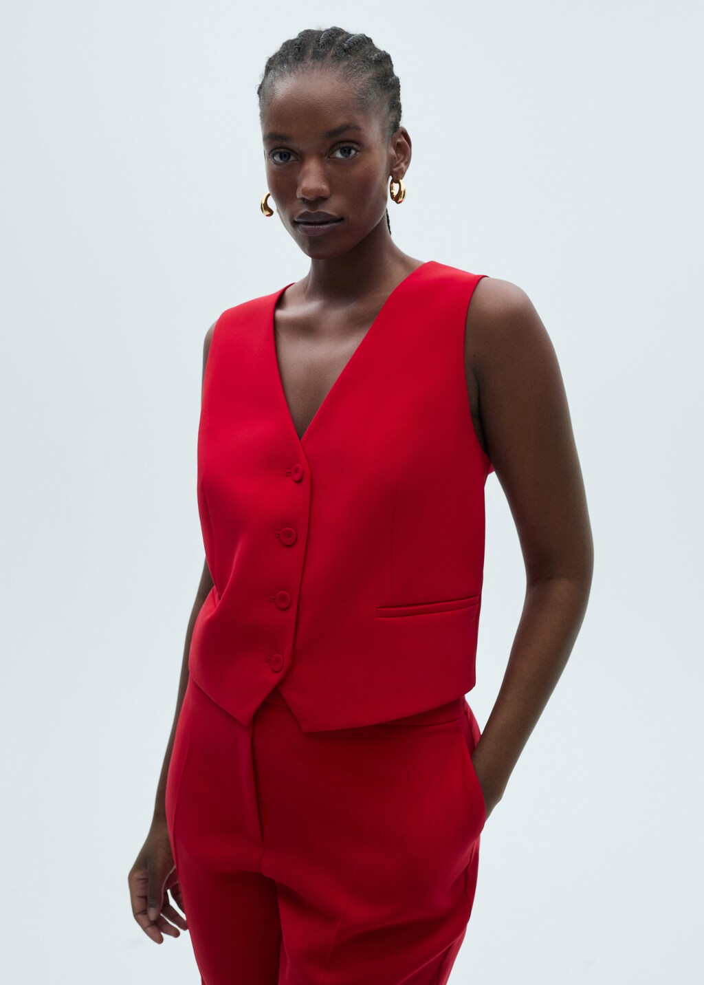 Wideleg suit trousers - Black