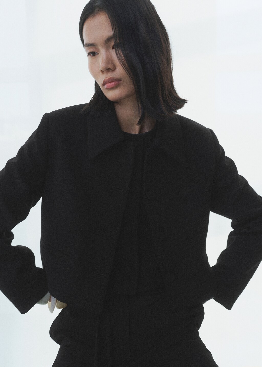 Lapel suit jacket - Black