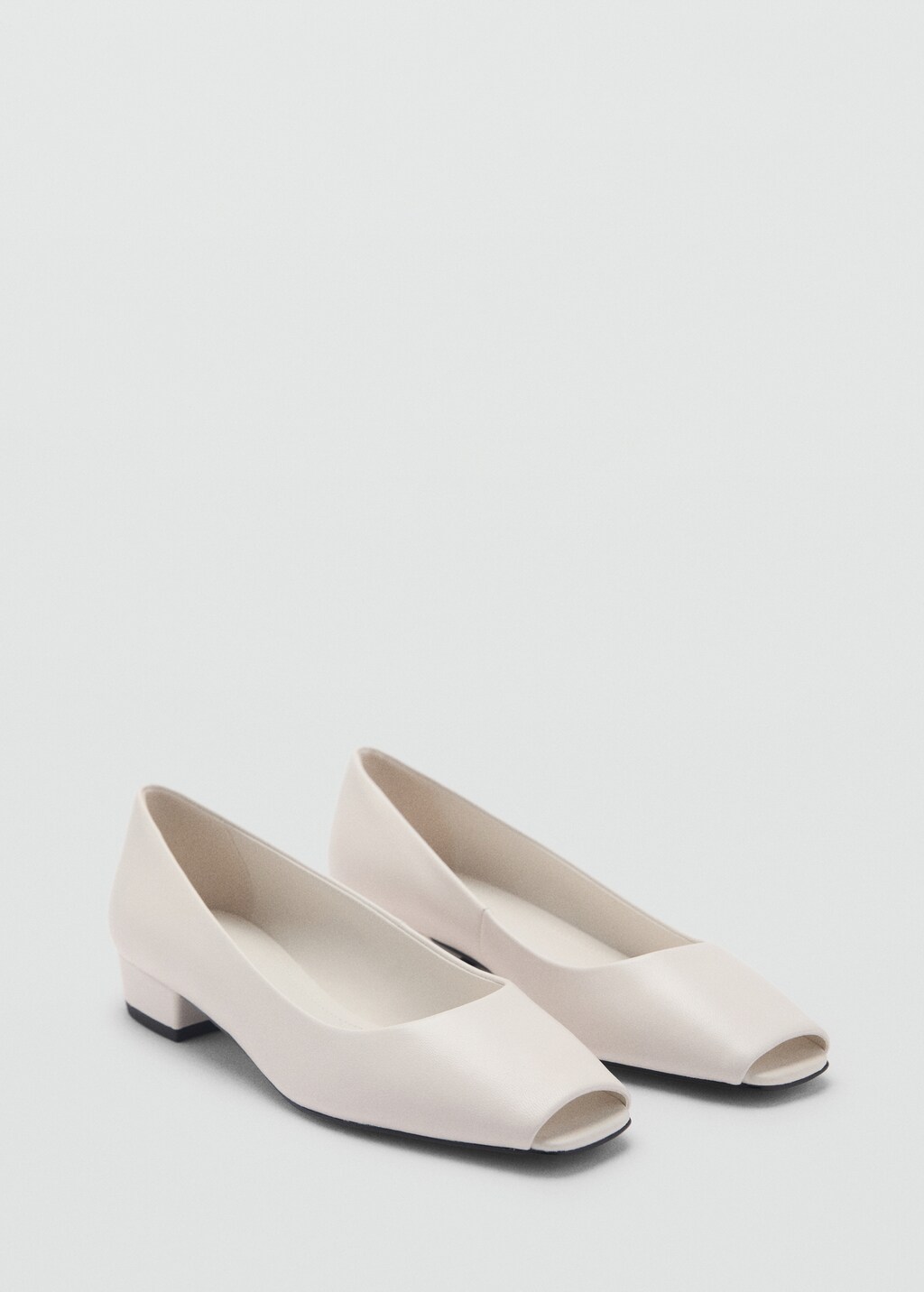 Open-toe leather shoes - White