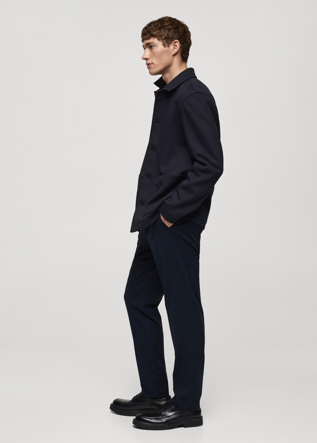 Regular-fit overshirt with pocket - Dark Navy