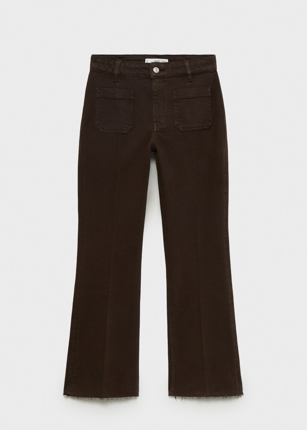 Flared cropped jeans with pockets - Black denim