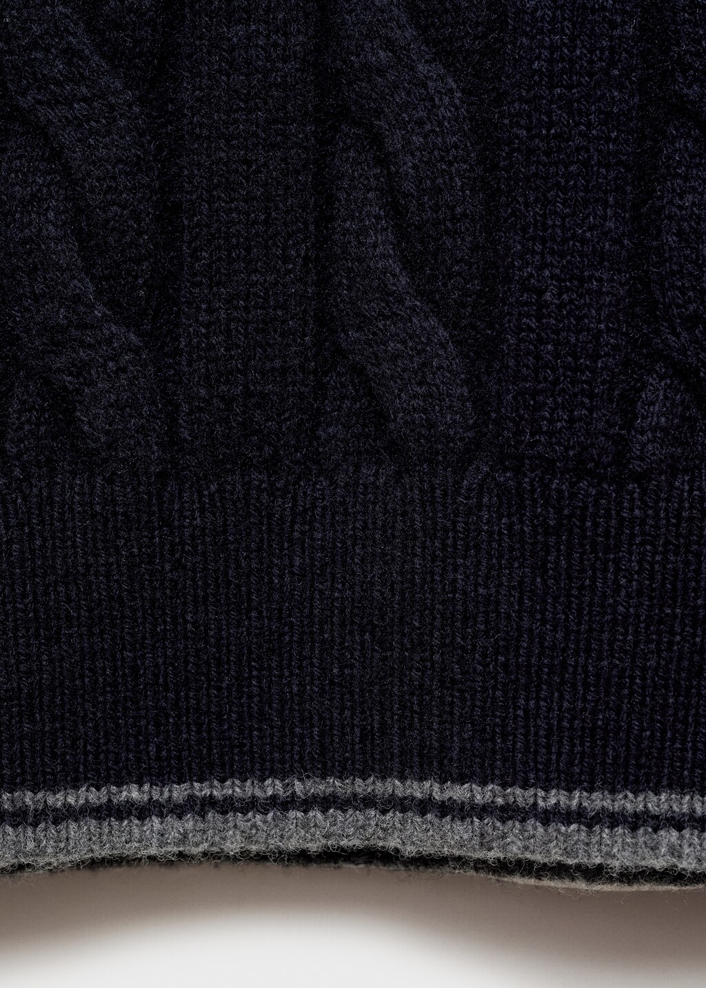 Braided knitted wool waistcoat - Dark Navy