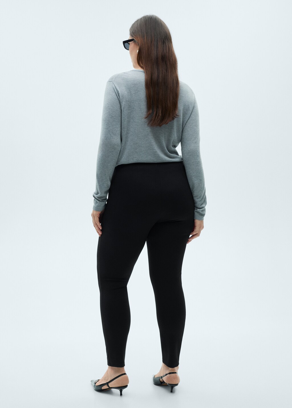 Mid-rise skinny leggings - Black