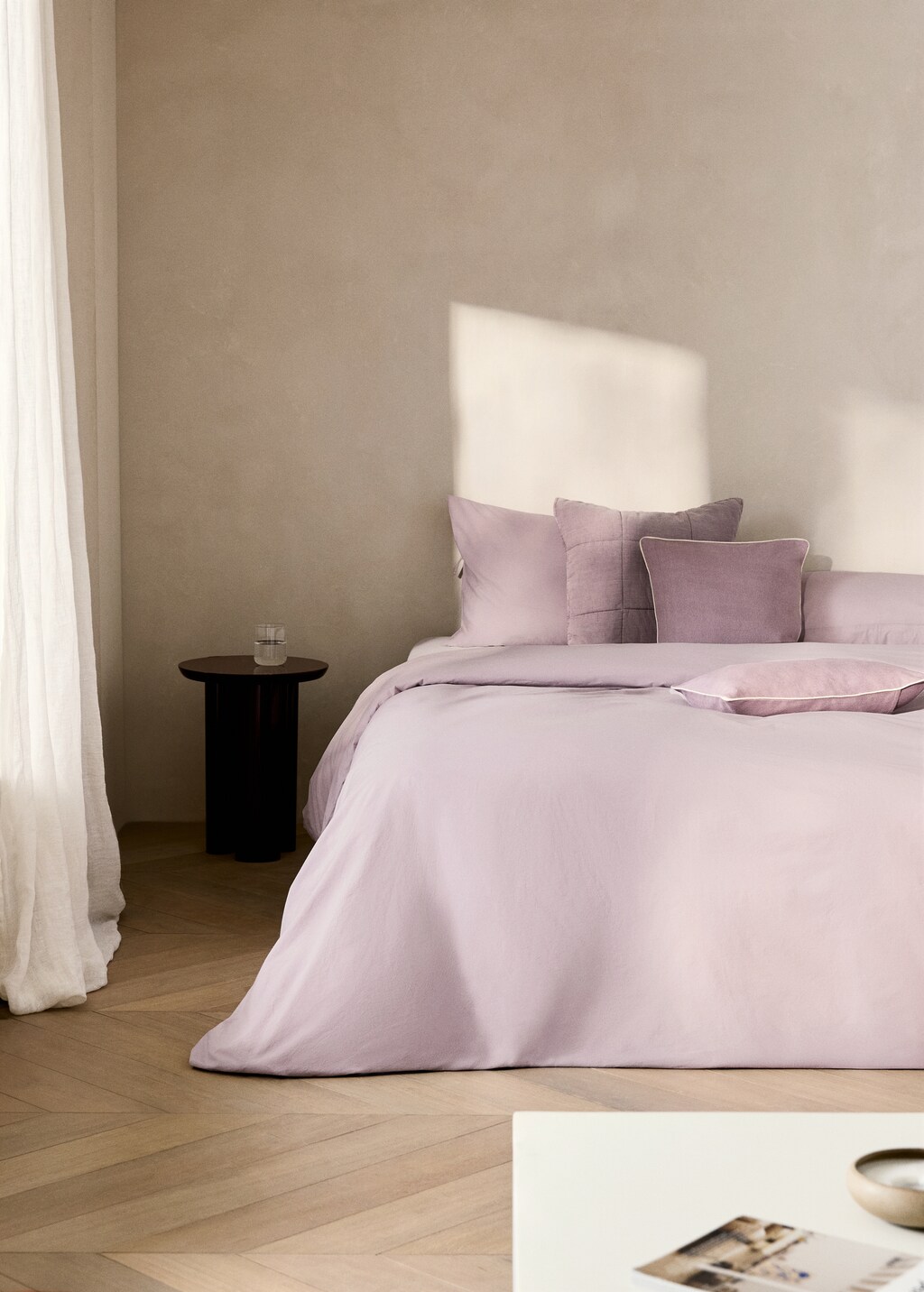 Washed-cotton duvet cover for 180/200 cm bed - Pastel Green