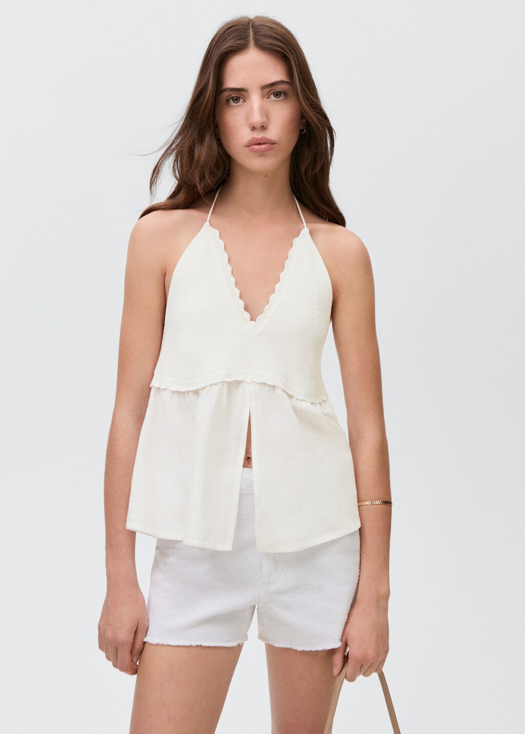 V-neck top - Olive Green